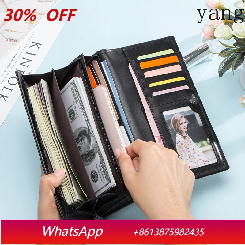 Long Wallet Female Fashion Wallets Women Genuine Leather Coin Purse Brand Designer Phone Bag for Ladies Card Holder