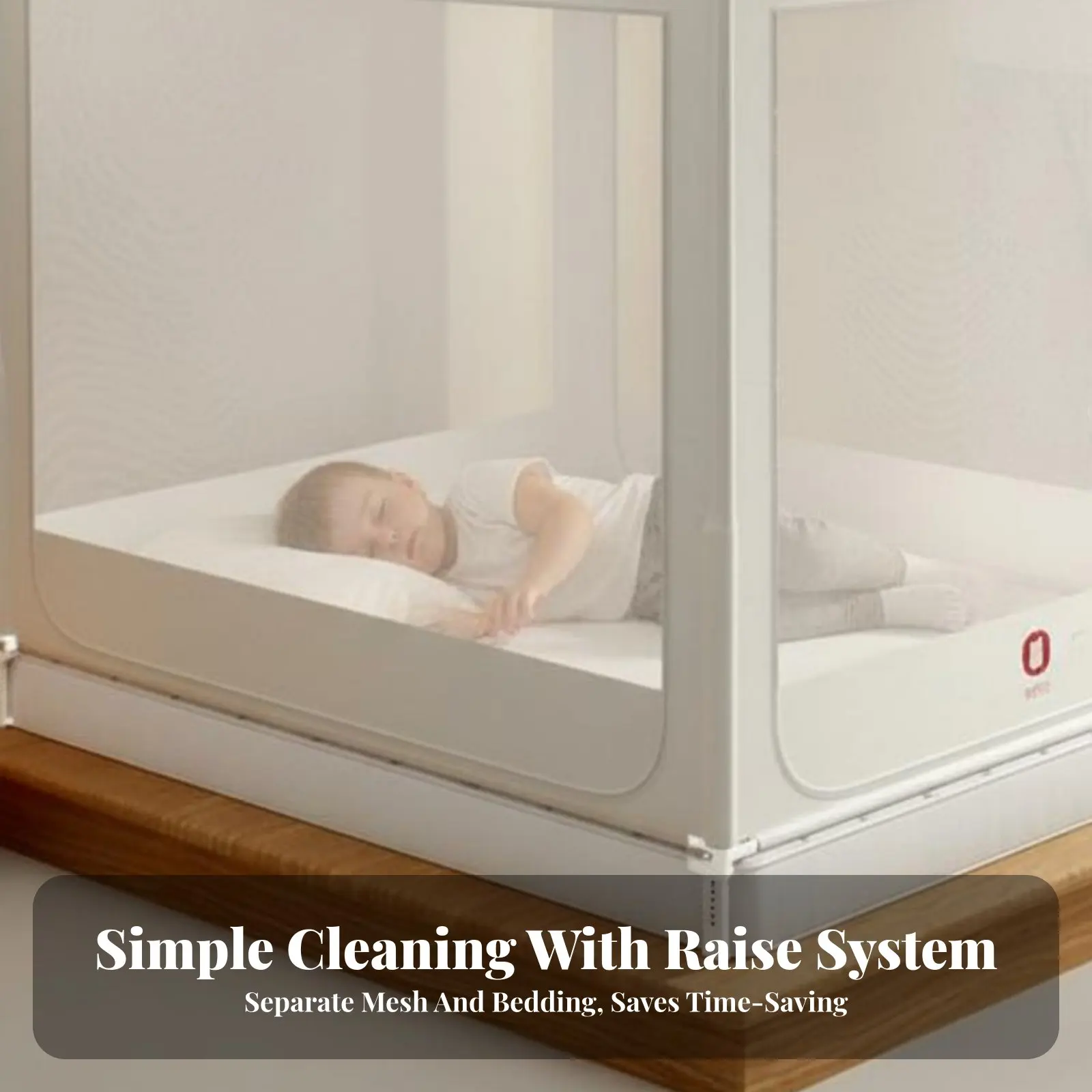 

Young Child Bed Enclosure Anti-Fall Design Child Safety Gear Adjustable Height Additional Stable Frame for Children