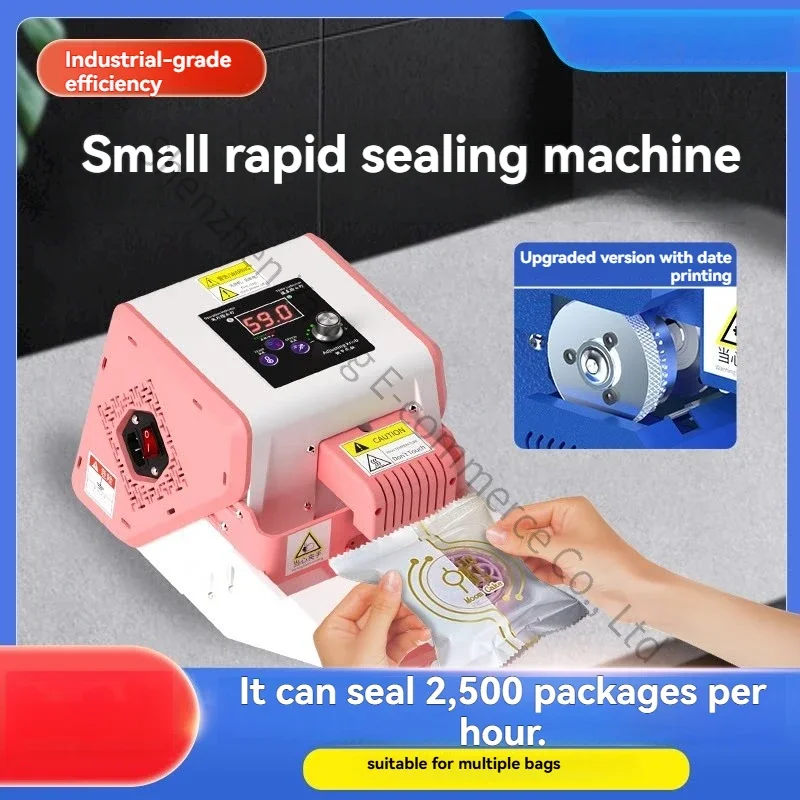 1PC 220V Plastic Bag Sealing Machine Commercial Small Continuous Automatic Sealer Snack Baking Bag Edge Banding Machine