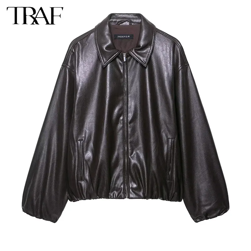 

TRAF 2025 Winter Women's Fashion Plaid Cotton Jacket Retro Round Neck Single Breakfast Women's Short Jacket Street Clothing