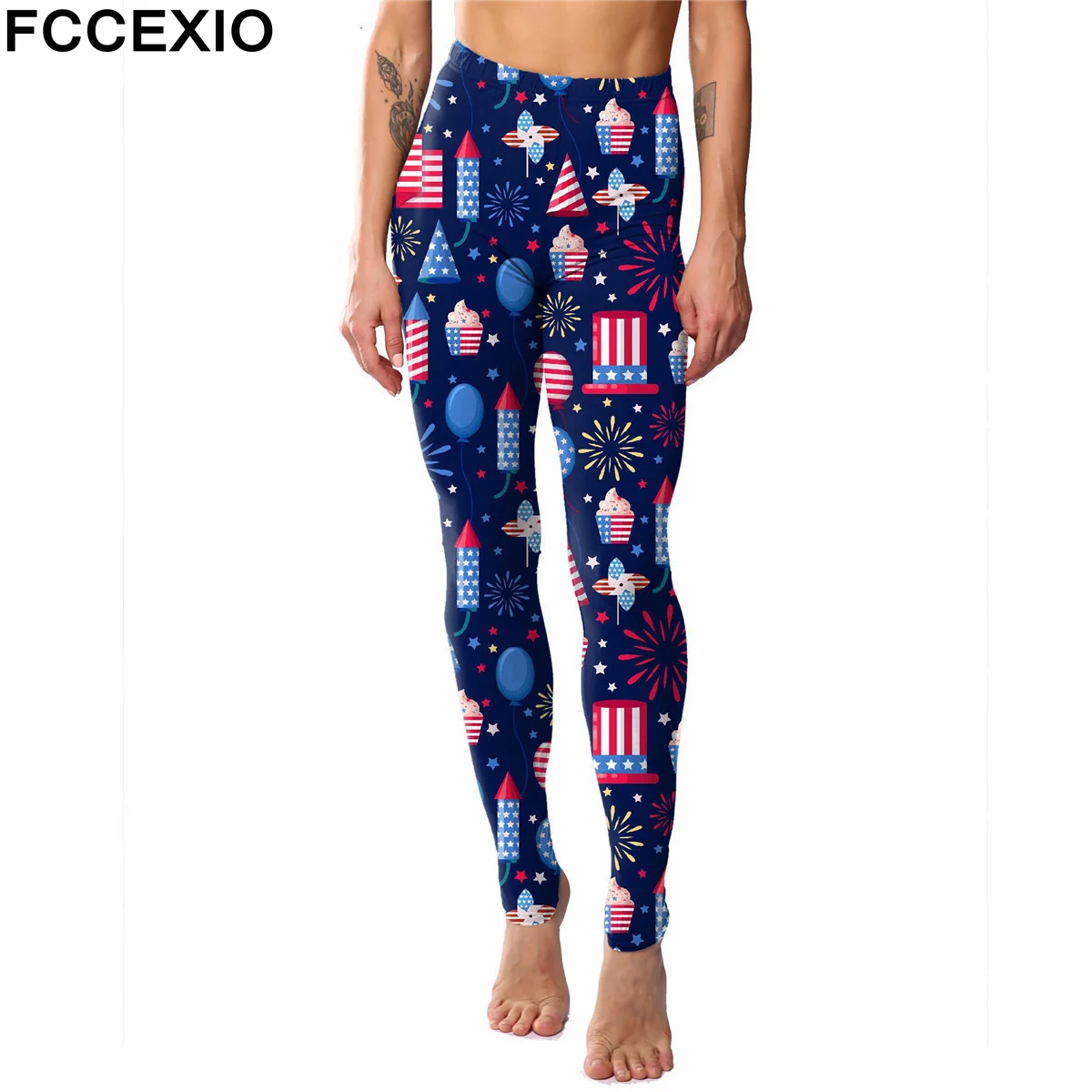 Fccexio Cartoon Symbole 3D-Druck Mode Frauen Sport Leggings hohe Taille läuft sexy enge Fitness Workout Yoga Gym Push-up