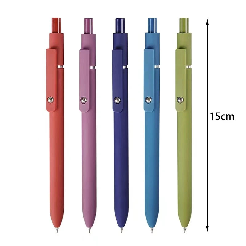 5PCS/Pack 0.5MM Gel Pen Sets Black Refill Writing Gel Ink Pen For Student Soft Touch Stationery Pen School Supply