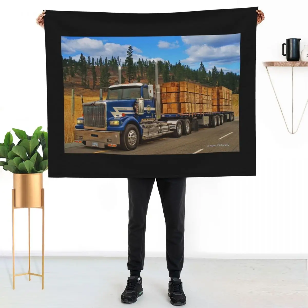 Lumber Truck Throw Blanket For Sofa Thin Flannel Flannel Fabric Blankets For Baby anime Soft Beds Blankets