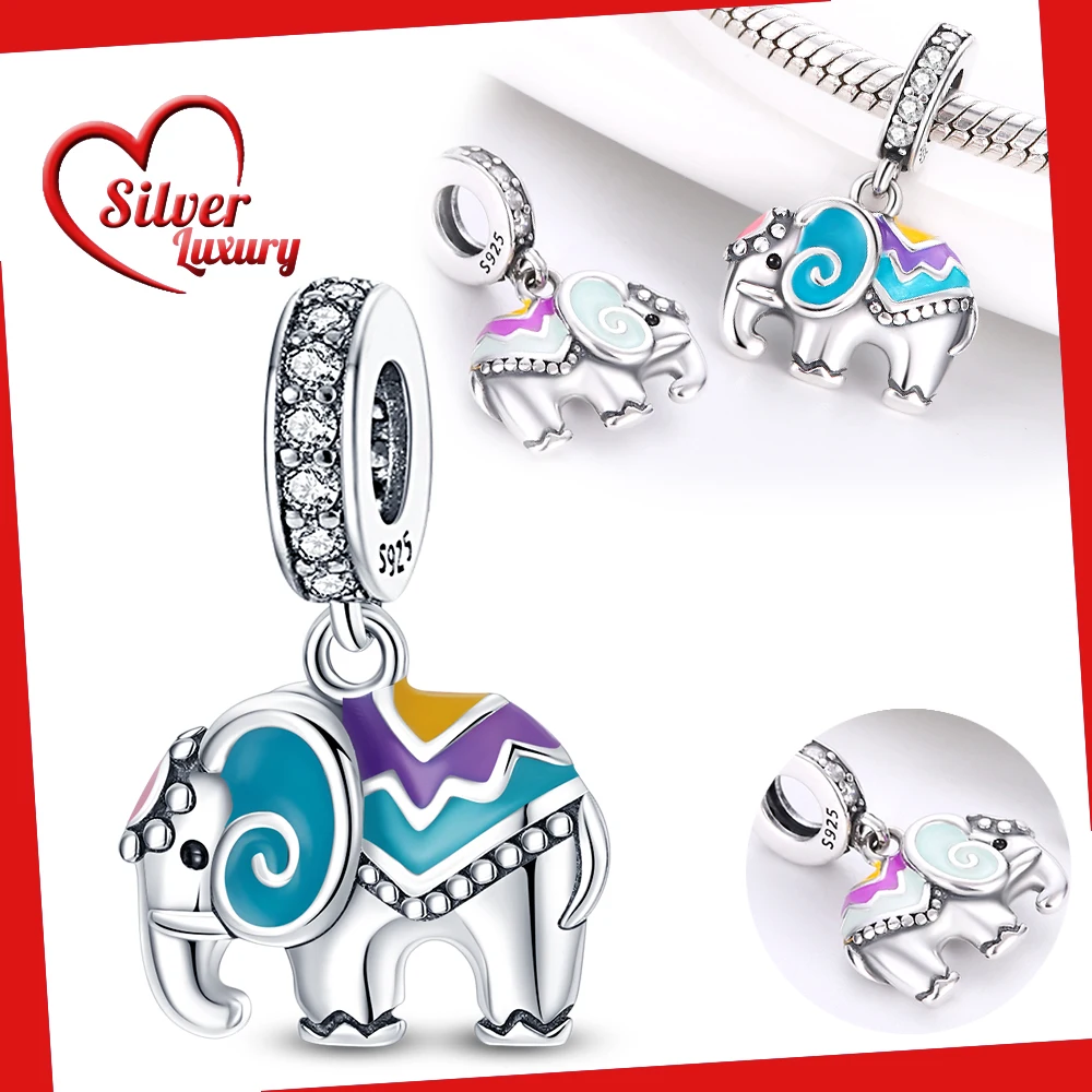 925 Sterling Silver 2024 Elephant Pendant For Original 925 Bracelet Necklace Jewelry Making