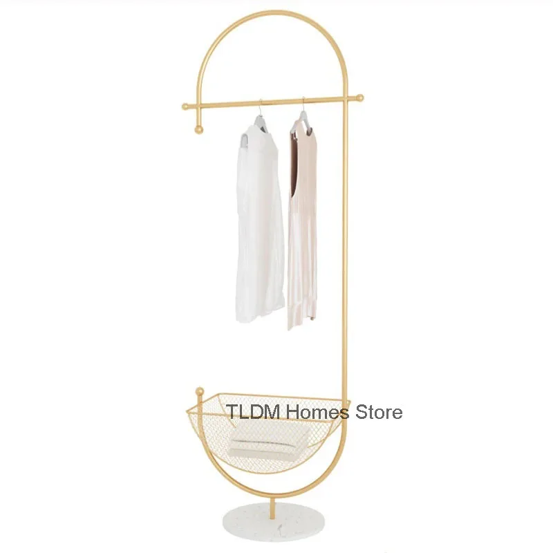 Italian Wrought Iron Coat Rack Living Room Furniture Standing Coat Racks Light Luxury Home Bedroom Fall To The Ground Hanger