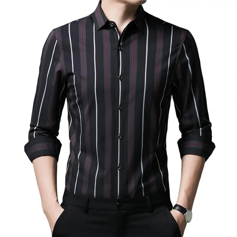 

Spring Shirt Turn-down Collar Work tops Formal Social Office Shirt For Men