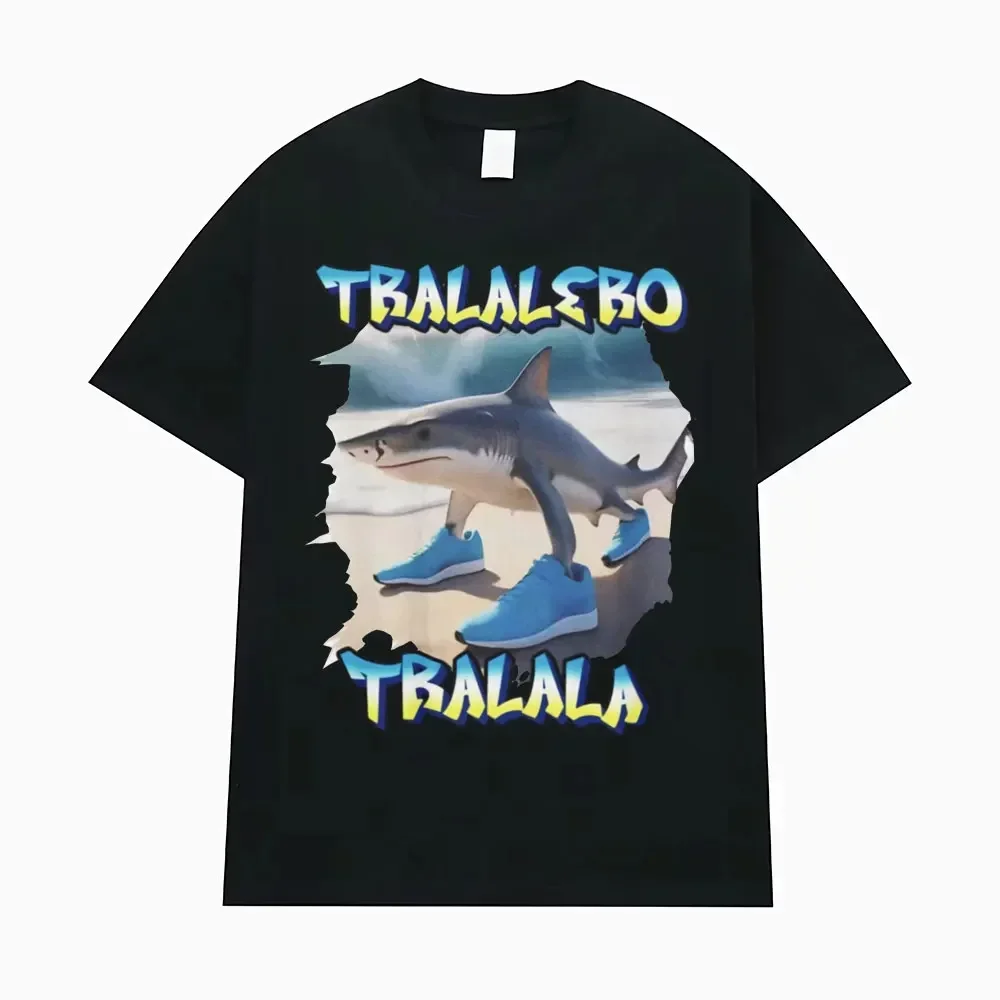 

Tralalero Tralala Funny Shark Meme T-shirt Gifts Men Women's Fashion Gothic Vintage T-shirts Casual Humor T Shirt
