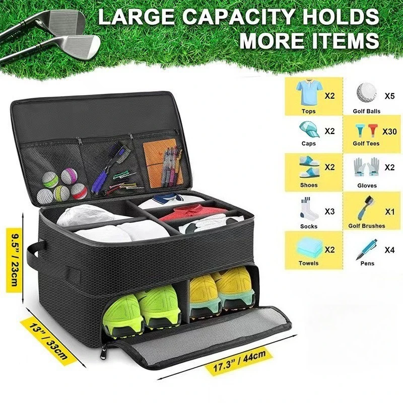 

Waterproof Big Capacity Golf Bags with Double Layers and Compartments Outdoor Sport Tennis Waterbottle Dustproof Storage Cases