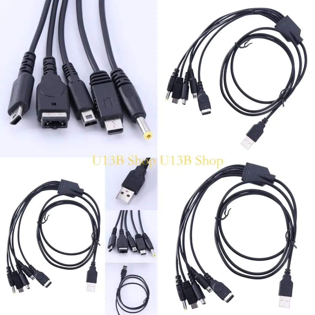 U13B Game Accessories 5 in 1 USB Cable for GBA for 3DS for NDSL XL for DSI