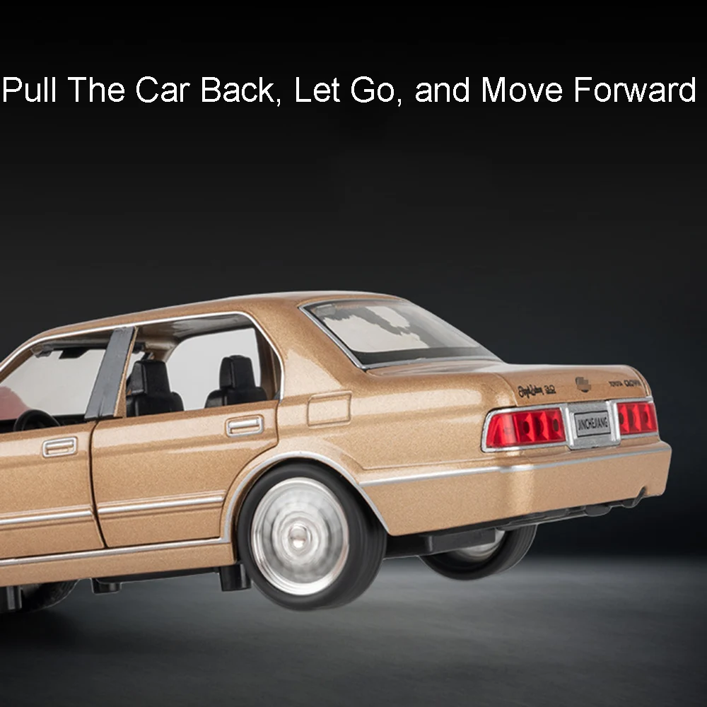 1:32 크라운 코롤라 미니어처 모델 장난감 자동차 합금 다이캐스트 사운드 라이트 풀백 도어 오픈 장식 차량 어린이 선물용