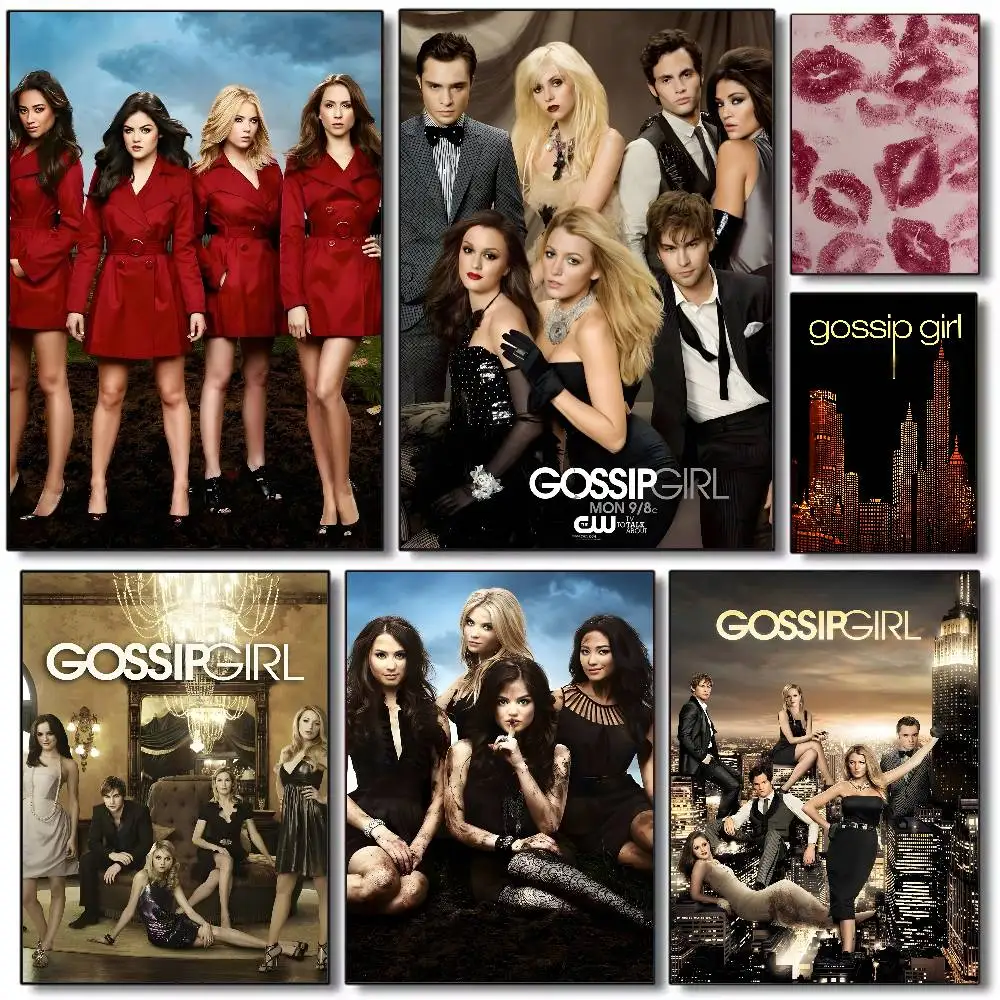 Póster de TV G-Gossip Girl, arte HD, pared adhesiva, impermeable, hogar, sala de estar, dormitorio, bar, decoración estética