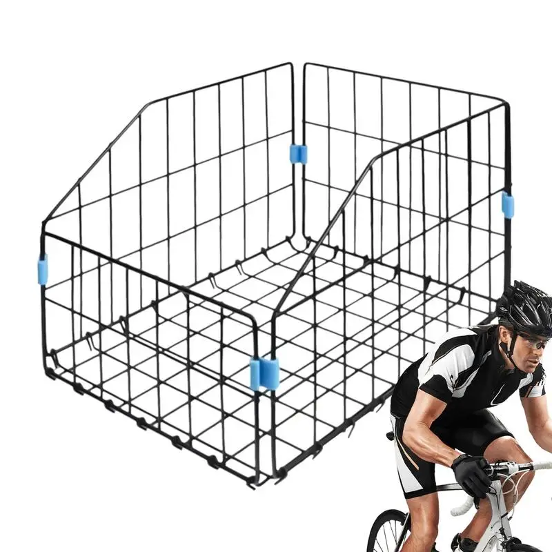 Foldable Rear Bike Basket Cycling Storage Basket Bike Rear Cargo Rack Basket Bike Cargo Storage Basket Biking Cargo Net For Most