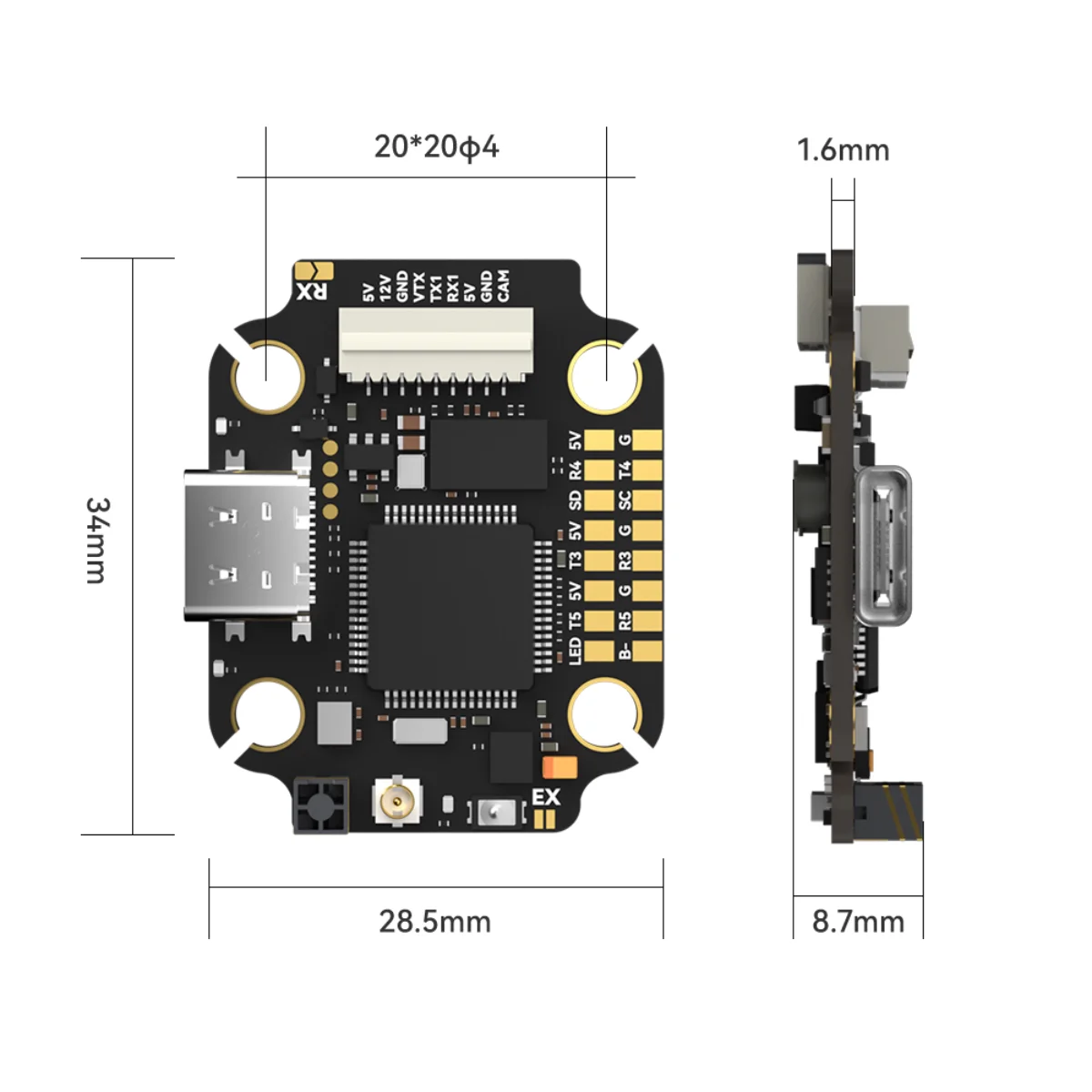 iFlight Borg Mini FPV Stack H7 F7 Flight Controller Built-in ELRS 60A ESC for FPV Racing Quadcopter DIY