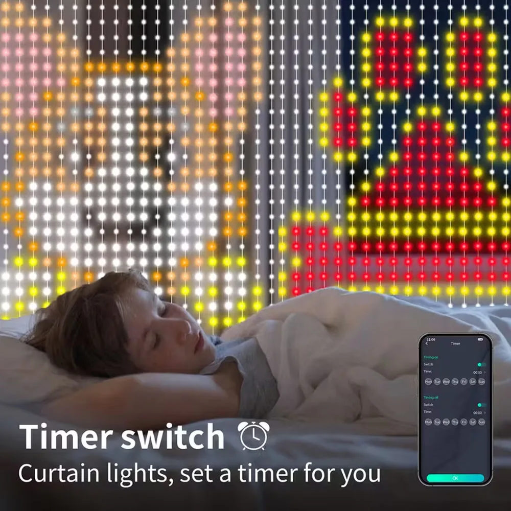 عيد الميلاد الذكية 400 LED الستار الخفيفة مع APP التحكم ل Alexa Google Home في الهواء الطلق سلسلة أضواء عيد الميلاد لديكور عطلة