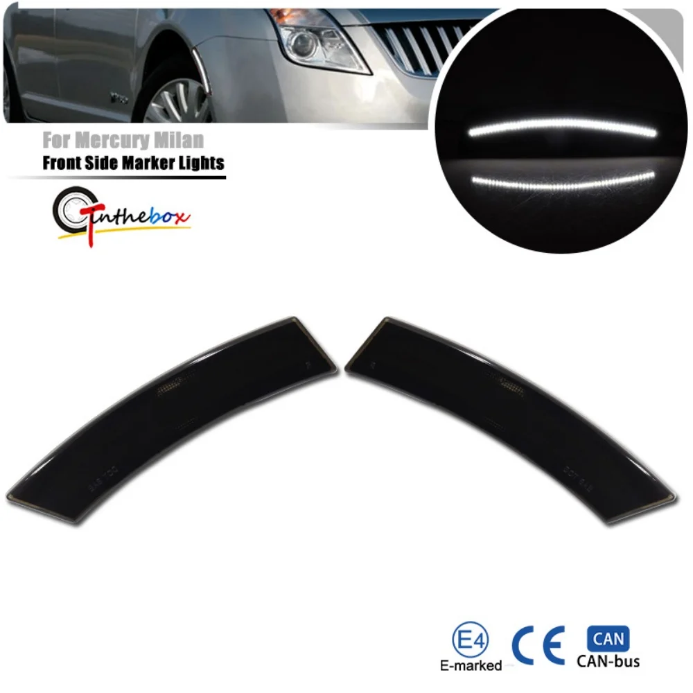 سيارة LED المصد الأمامي الجانب ماركر أضواء المؤشر الجمعية ل ميركوري ميلان 2010 2011 2012 بدوره مصباح إشارة مصباح إيقاف السيارة 12 فولت #1