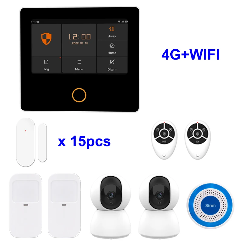 ACJ Tuya Smart Wireless Alarm Host 4G WiFi Home Security Alarm System Built-in Siren Support Buyer Customized The Product Set