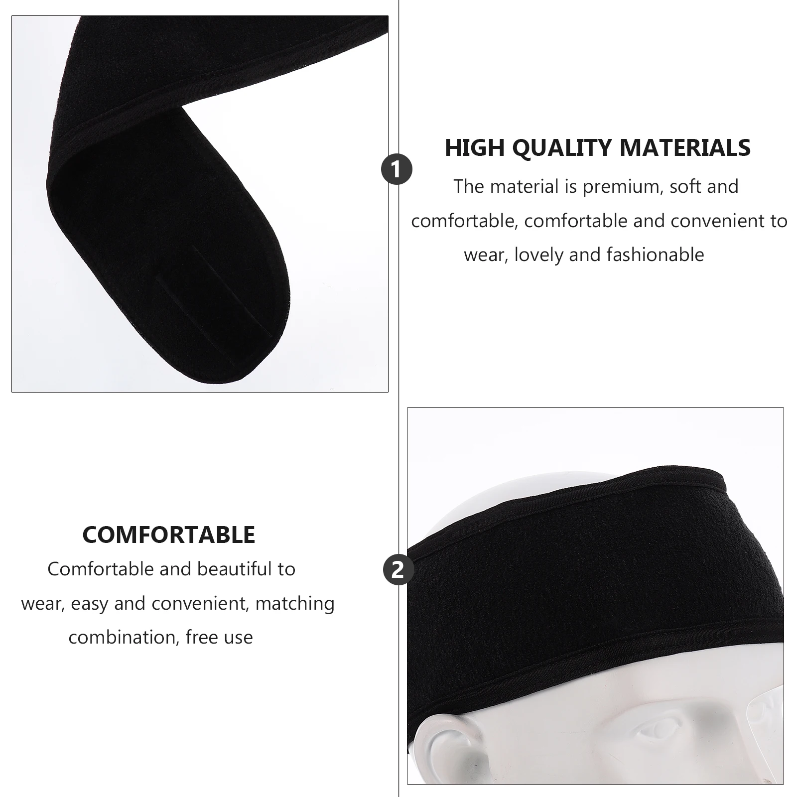 

2pcs Headbands for Washing Face Disposable Hairband Gray Black Polyester Soft Comfortable Practical Gift Hair Tie Facial Decor