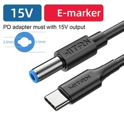 1.2m Length USB Type-C PD to 12V 5.5x2.5mm Power Cable Converter Cord for LED Light Laptop Type-C PD Trigger Cord