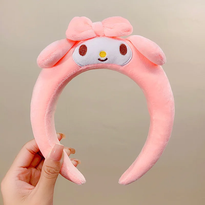 Carino morbido peluche punto orecchie fascia Cinnamoroll My Melody Kuromi Pompompurin collezione accessori per capelli per le donne ragazze regalo
