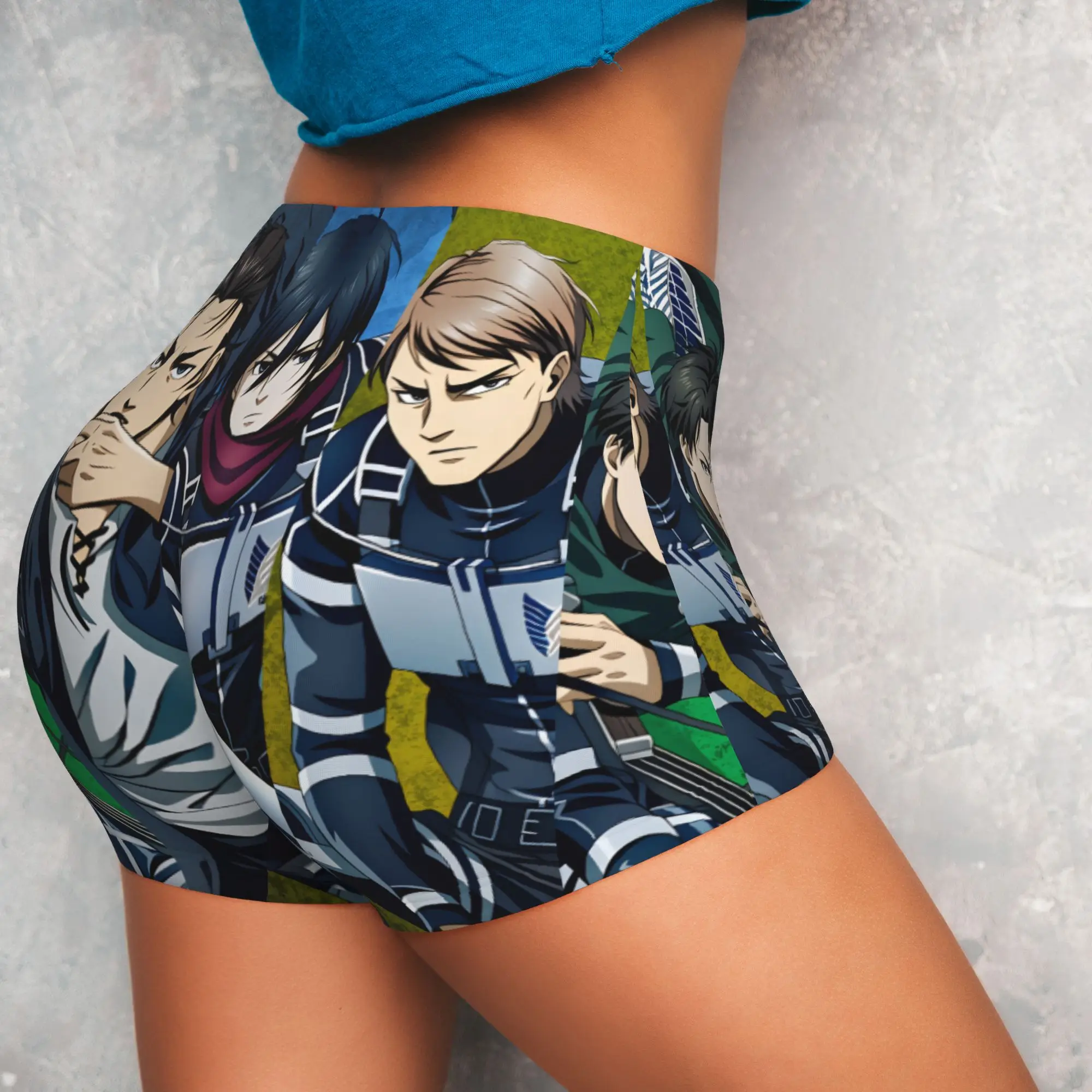Levi Ackerman Attack on Titan Workout Shorts Women Eren Yeager Gym Volleyball Biker Yoga Shorts