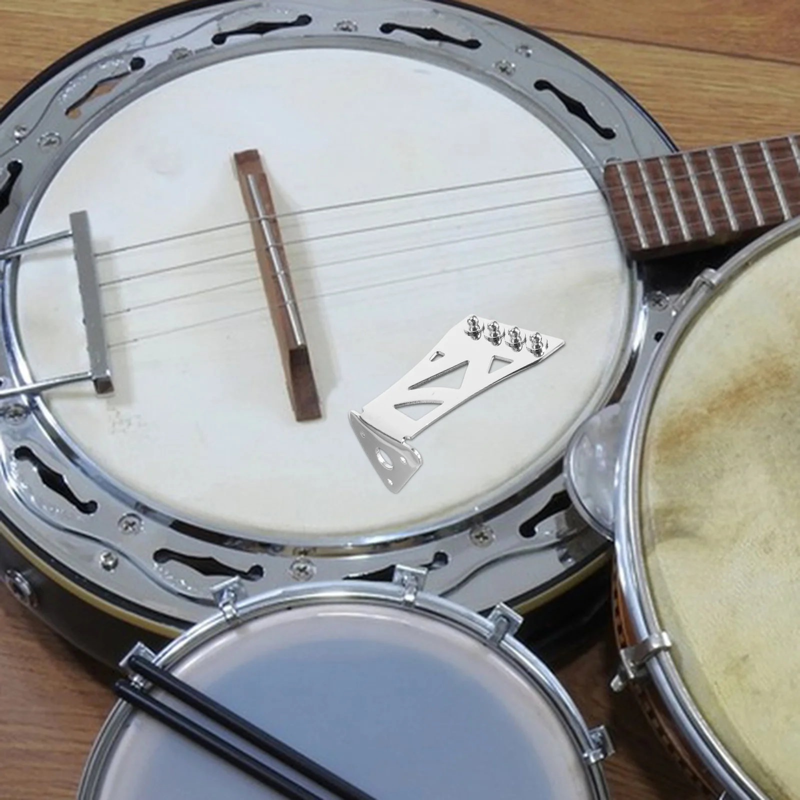 

4 String Banjo Tailpiece Sturdy Metal Construction Lightweight Non-Deformable for Easy Installation Repair Upgrade Instrument