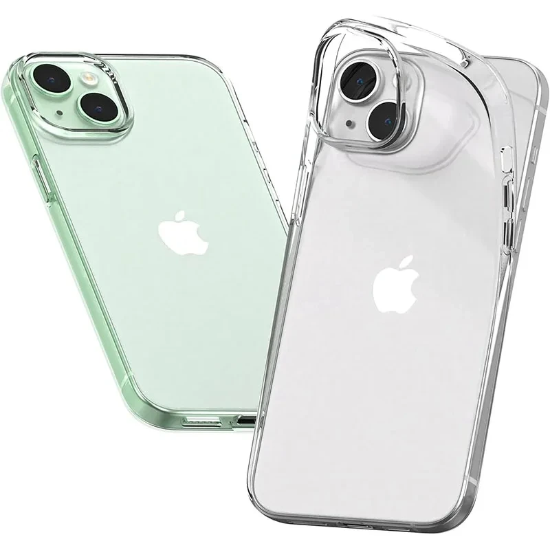 Neue transparente Silikonhülle für iPhone 15 14 Plus 13 12 Mini 11 Pro Max Klare ultradünne Rückseite 11 12 13 14 15 ProMax