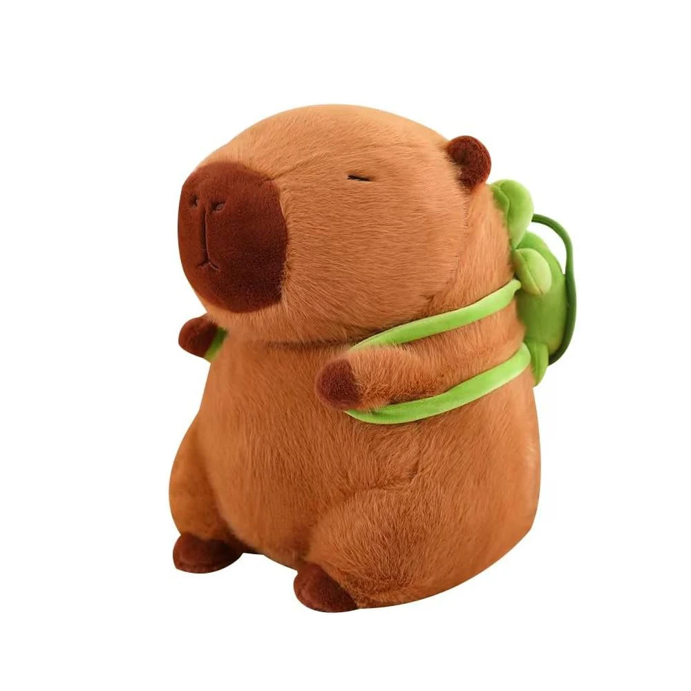 Cute Capybara Plush with Turte Backpack Kawai capibara Stuffed AniamlsToys Plushie Hugging ciits for kids Brewo Keychain 12 inch