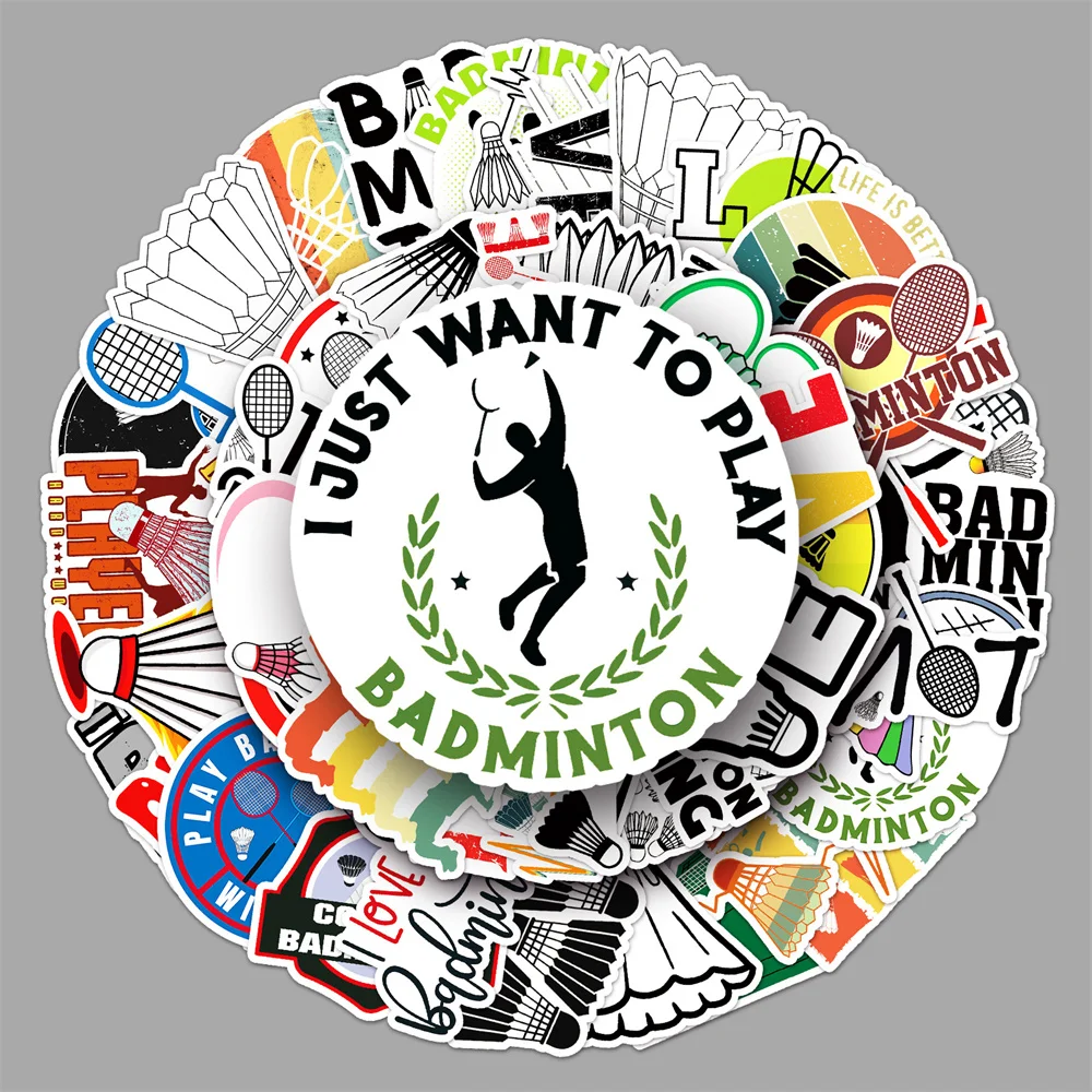 10/30/50PCS Badminton Sports Cartoon Personality Graffiti Creative Sticker Desk Guitar Computer Car Waterproof Sticker Wholesale