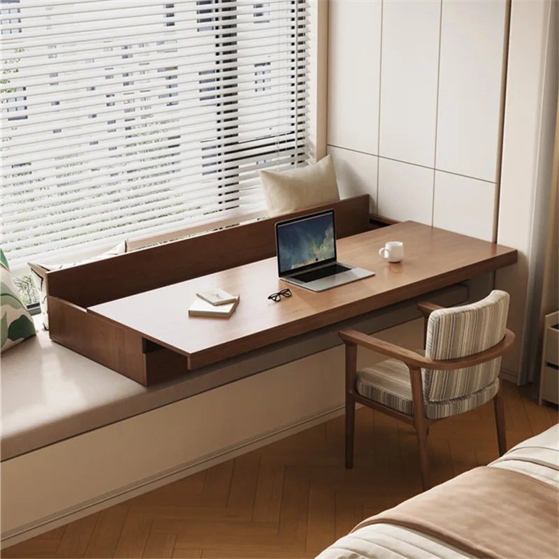 Solid wood locker with drawers bay window table pull-out desk children's study table household computer table