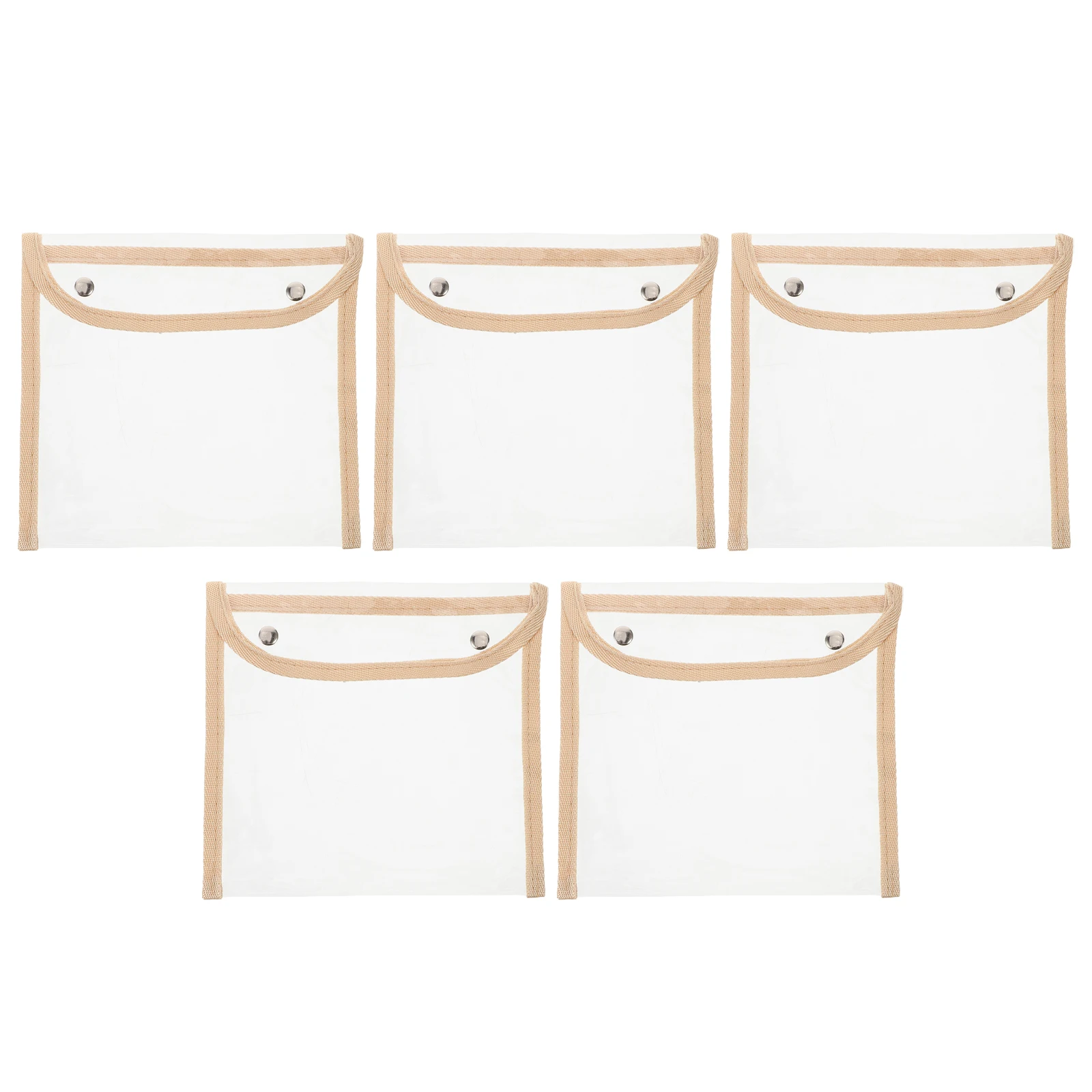 

5 шт., прозрачный пенал из ПВХ, застежка-кнопка, большой емкости, прозрачный универсальный органайзер для канцелярских принадлежностей, макияжа, путешествий