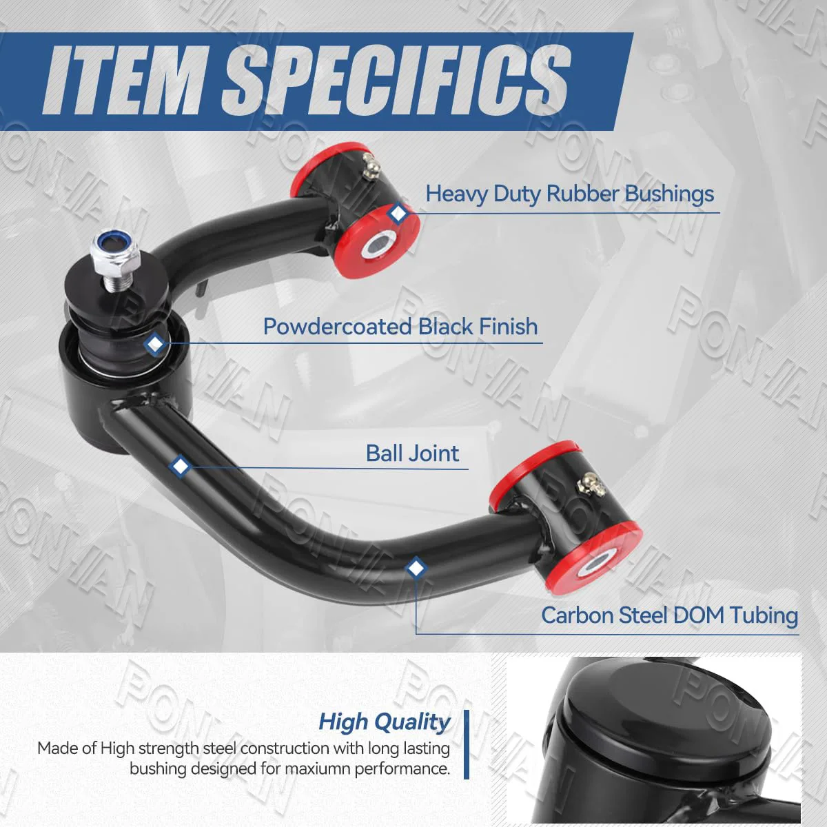 AdjustableUpper Control Arm Set for Toyota 01-07 Sequoia/00-06 for Tundra Fits Front Fiat Suzuki Lexus Chevrolet Nissan QJQ-1056