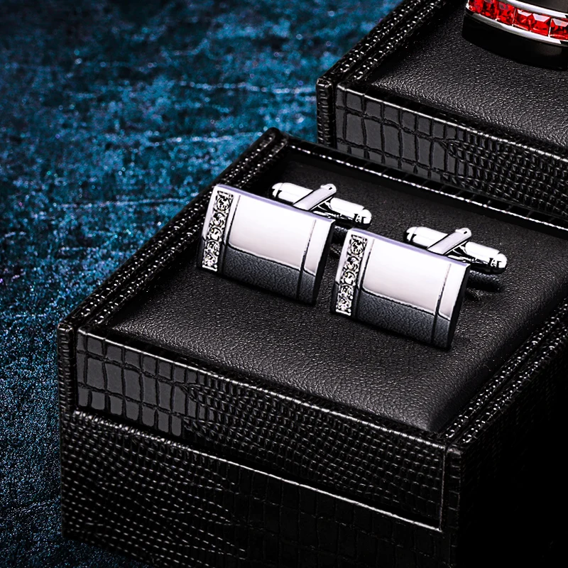 KFLK Fashion Shirt  Cufflinks for Mens Gift Brand Silvery Cuff Button Crystal Cuff link High Quality Guests