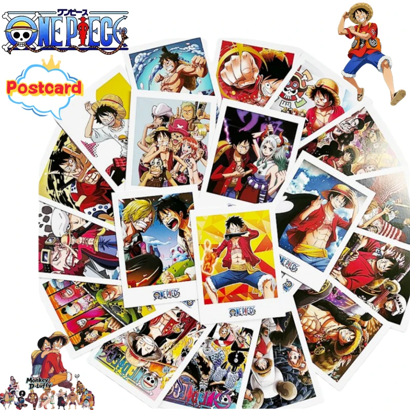 

One Piece Monkey · D · Luffy Sanji Nami Cartoon Cute Postcard Student Creative High Color Value Message Greeting Card 40 Pack