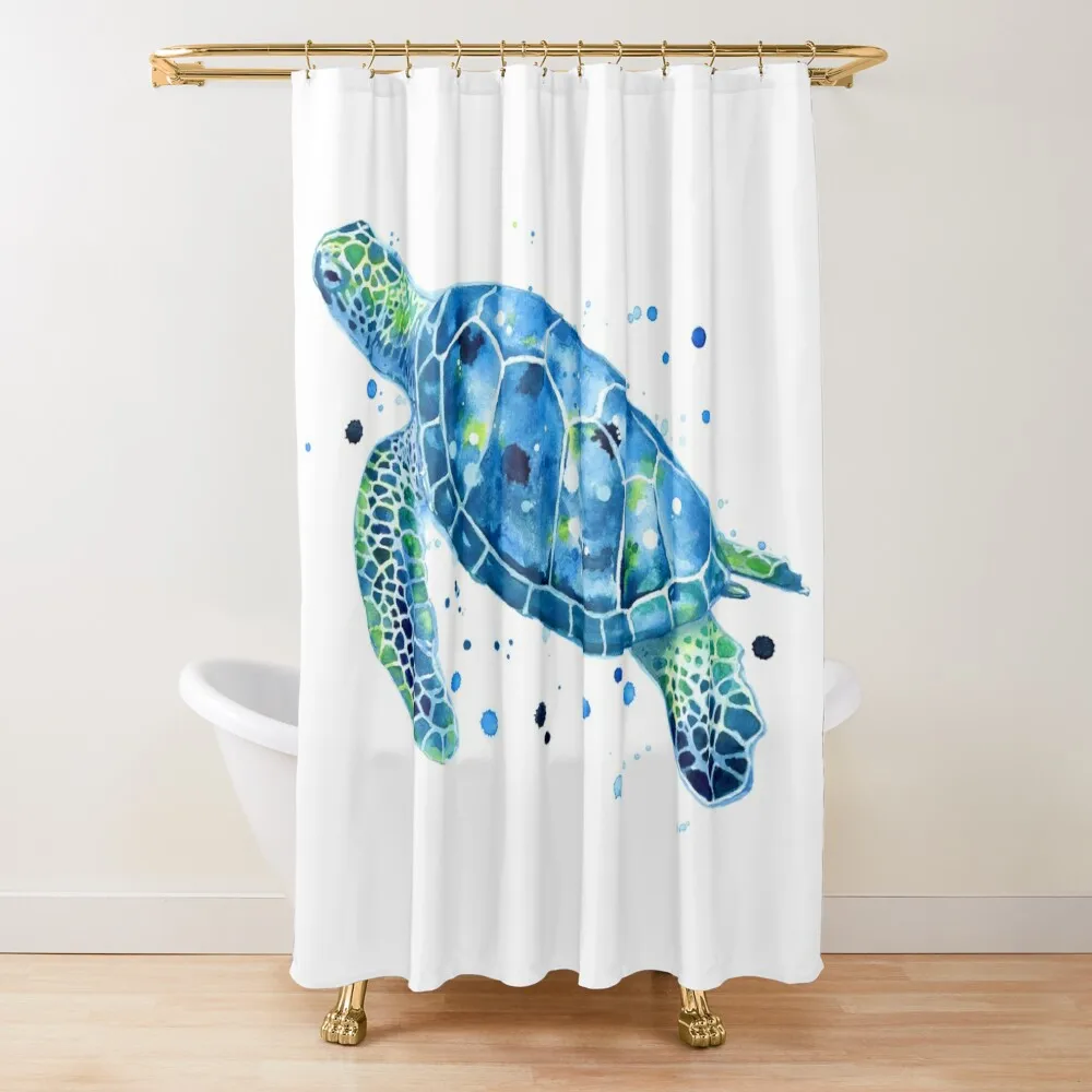 

Sargasso Blue Sea Turtle Shower Curtain Luxury Bathroom Bathtub Elegant Bathroom Curtain
