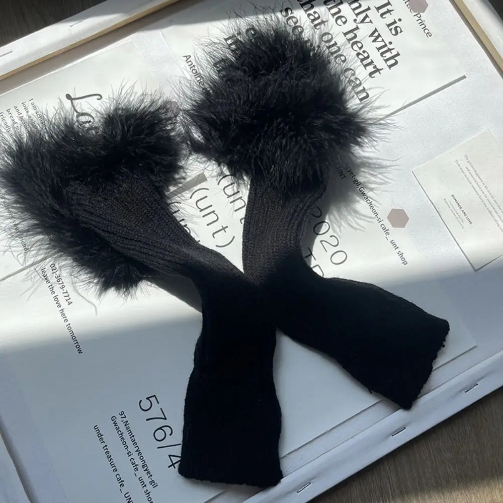 Arm Abdeckung Elastische Y2K Warme Ärmel Lange Fäustlinge Koreanischen Stil Feder Gestrickte Arm Wärmer Spitze Süße Fingerlose Handschuhe Mädchen Party