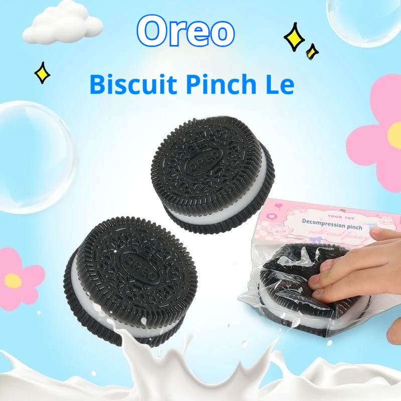 Oreo Anti pressure Toys Soft Sticky Texture Silicone Kawaii Big Oreo Biscuit Pinching Toy Slow Rebound Decompression Toys Gifts