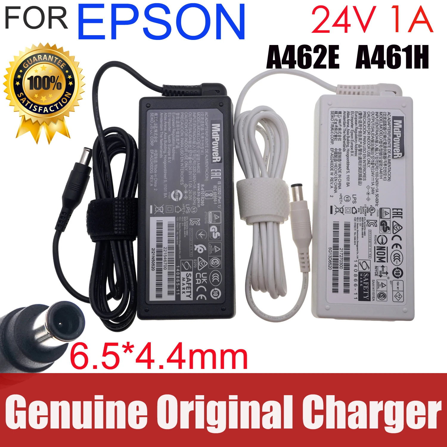 

Original AC Adapter WF-100 B581A WF-110 A462E A461H 24V 1A 24W Charger for Epson WorkForce DS-560 Scanner Power Supply