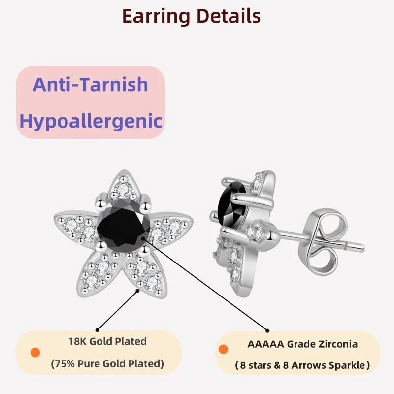 

LAMVOICE 0,6 карат цирконий гипоаллергенные украшения для женщин/серьги-гвоздики с серьгами рождественский подарок ювелирные изделия высокого качества