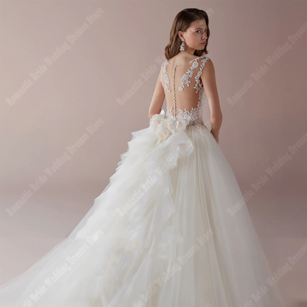 Popular Customized Plus Size Women Wedding Dresses Long Train Court Skirt Hems Bridal Gowns Engagement Ball Vestidos De Novias