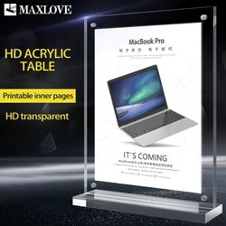 A6 Table Transparent Acrylic Display Card A4/A5 Table T-shaped Advertising Poster Beverage Price List Menu Price Display Stand