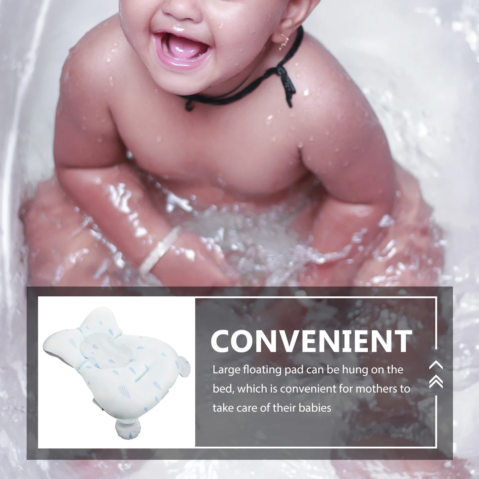 

Baby Bath Support Pad Large Blue Floating Pad Support Cushion Non Slip Tub Infant Bath Tub Mat