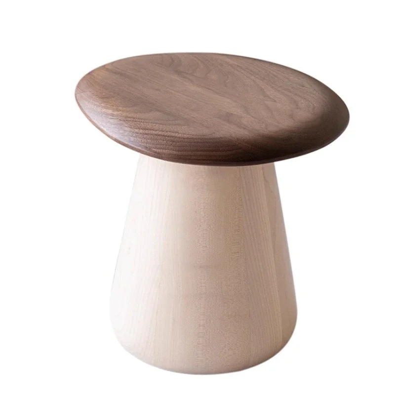 Solid wood shoe changing stool, small stool at home door, mushroom stool
