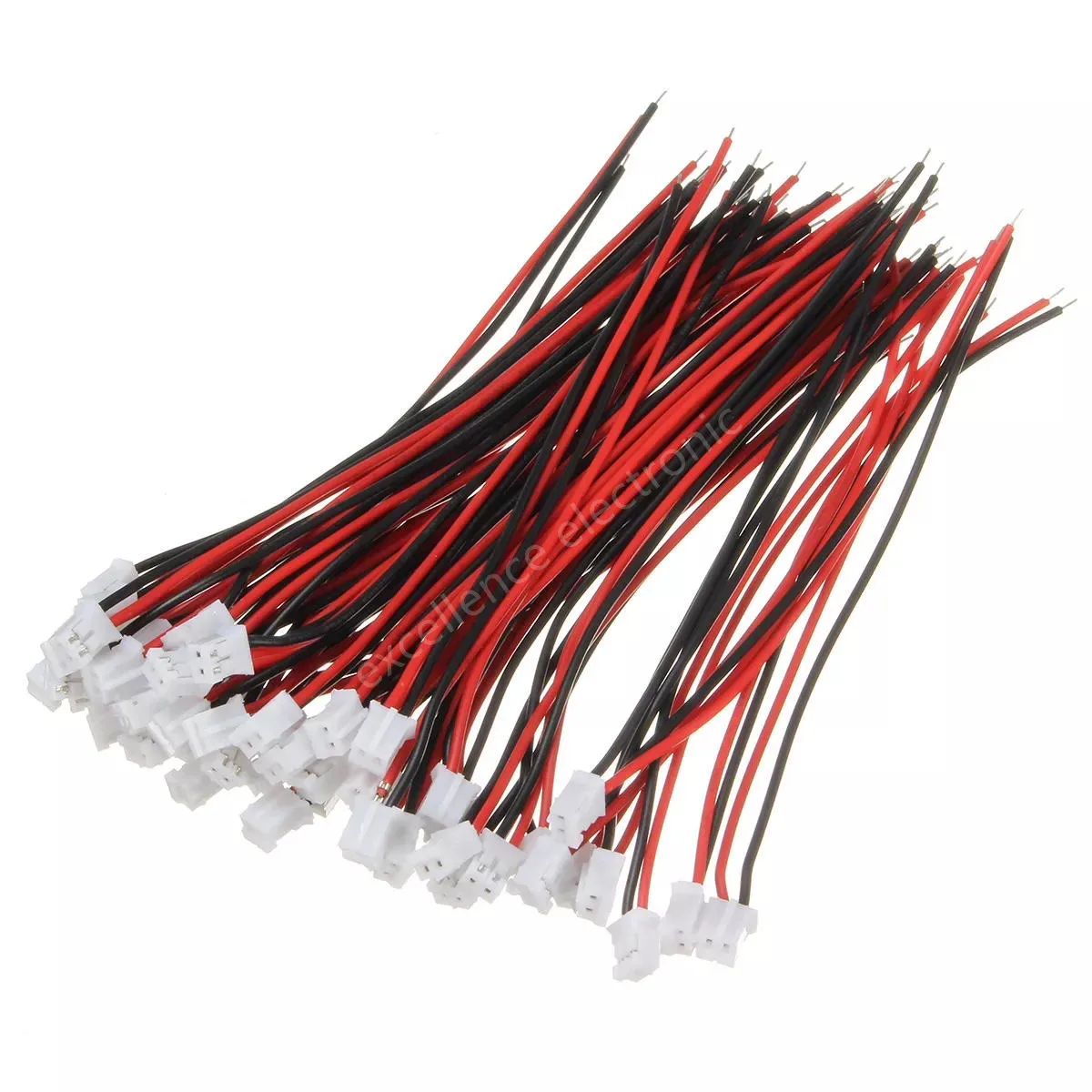 100 SETS Mini Micro JST 2.0 PH 2-Pin Connector Plug with Wires Cables 100MM