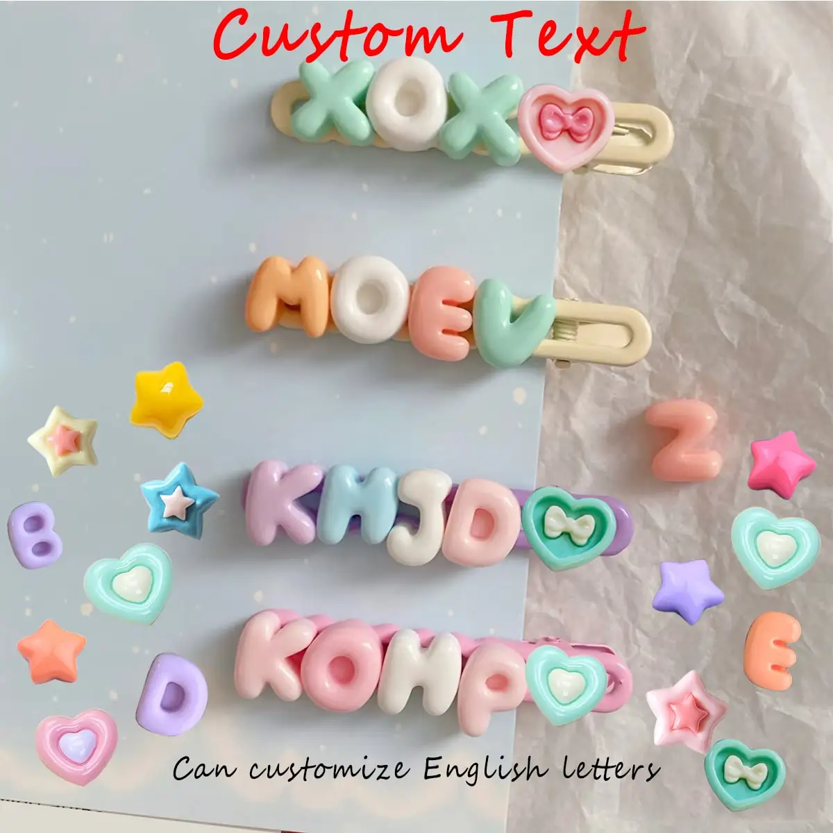 

Заколка для волос DOREMI на заказ, ручной работы, в конфетных цветах, блестящая, волнистая, U-образная, для весны и лета, в цветах макарон, аксессуар для одежды