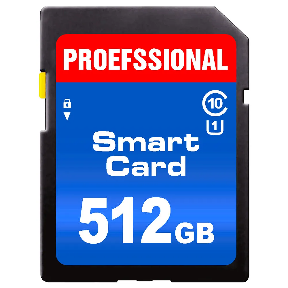 Cartão de memória profissional da câmera, cartão SD, classe 10, C10, UHS-I para câmera DSLR, 128GB, 64GB, 32GB, 16GB, 256GB, 512GB