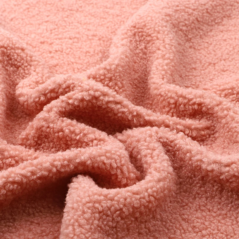 Lamb Wool Fabric Winter Thickened Warm Coral Fleece Plush for Sewing Coat Doll DIY Handmade by the Meter