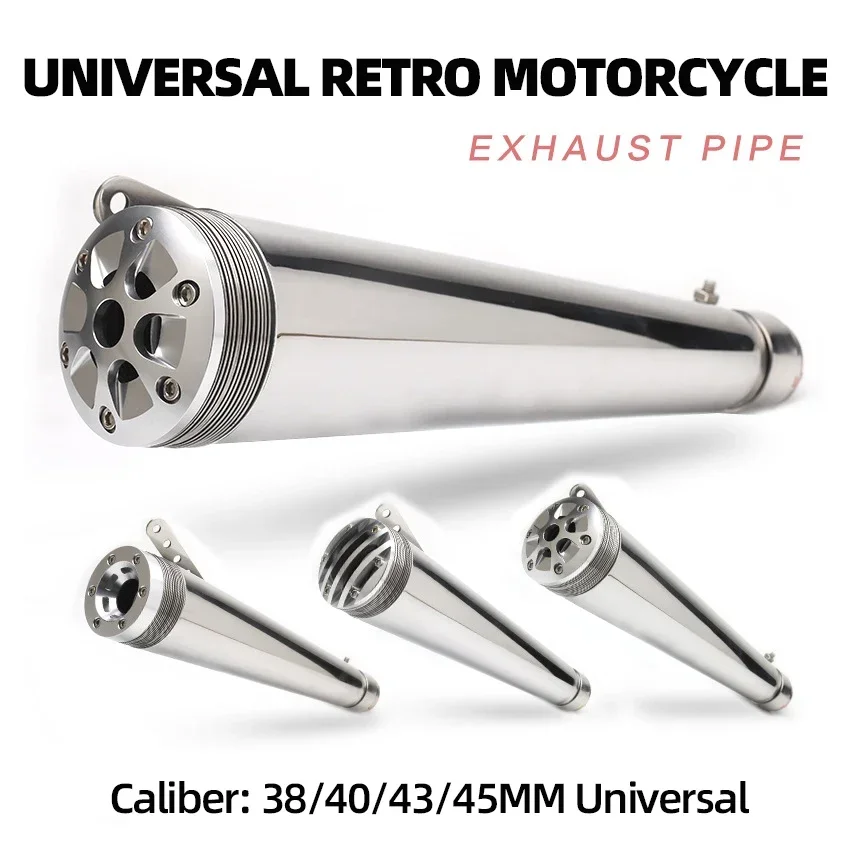 38 40 43 45MM Universal sc Motorcycle Exhaust Muffler Escape for Punk Classic Retro Style Cruiser Halley Moto Exhaust Modified