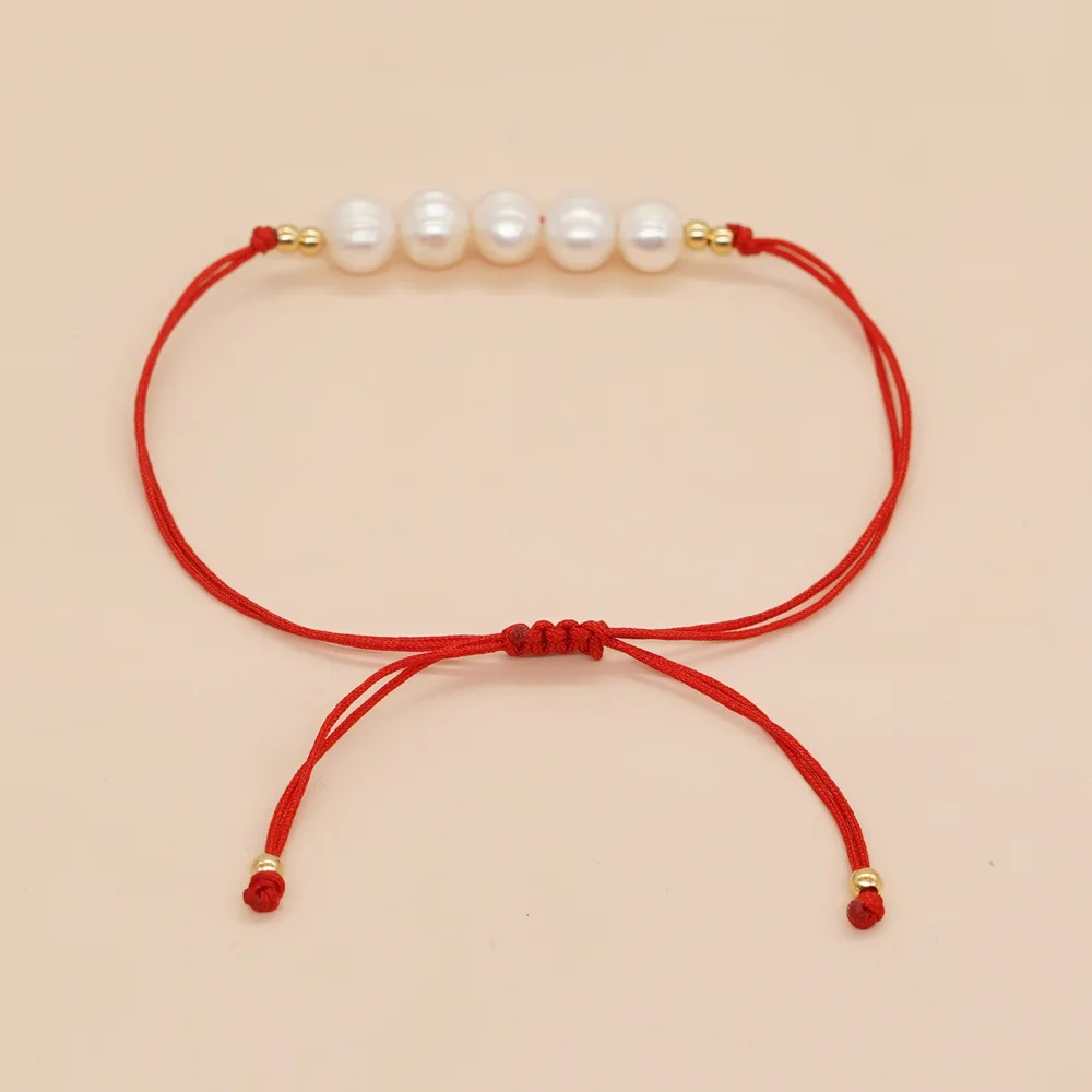Go2boho Bohemian Freshwater Pearl Bead Bracelet Natural Pearl Stack Handmade Chain Christmas New Trendy Jewelry Women Girl Gift