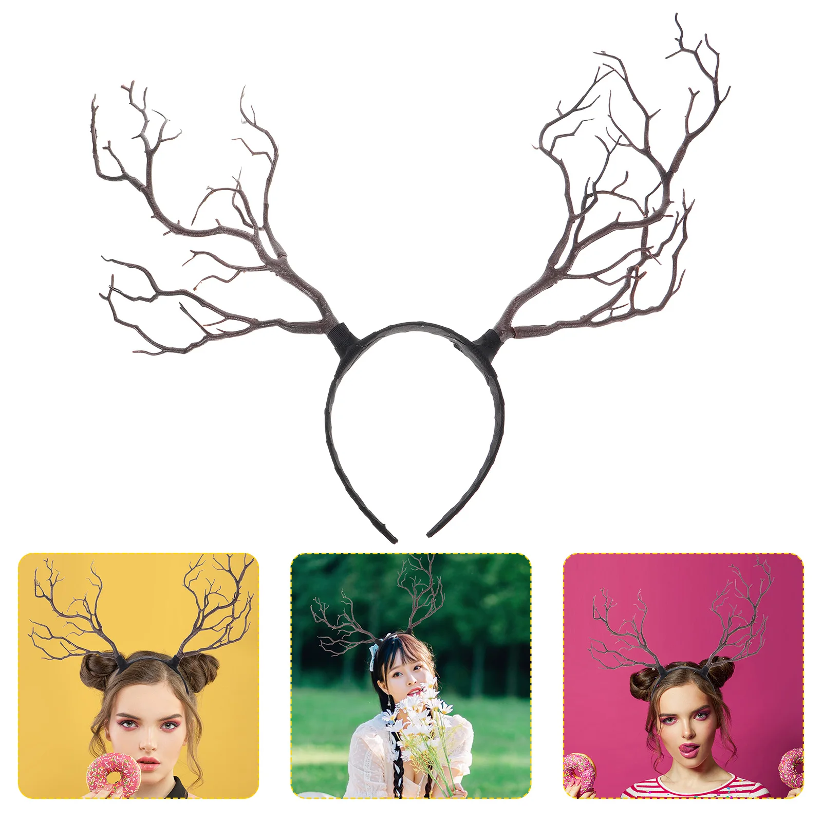 

Рождественский белый косплей, Рождественская повязка на голову с рогами оленя, головной убор, декор для волос, реквизит для вечеринки, легкая прочная форма волос
