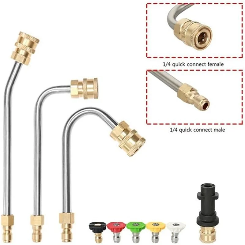 A04G-Kit adattatore per asta per lavatrice Accessori Ugello per pulizia ad alta pressione 30 gradi/90 gradi/Tipo a forma di U adatto